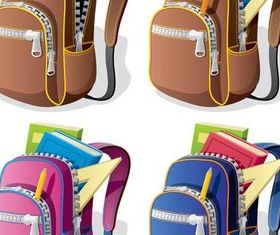 Colored school bags vectors graphics