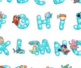Marine Alphabet vector graphics