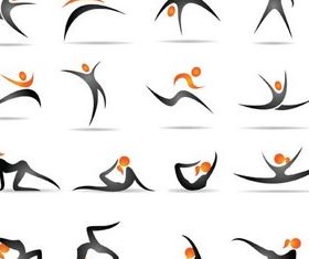 Creative gymnastic logo vector design
