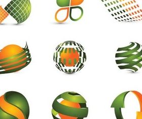 Green-Orange Logotypes vectors graphics