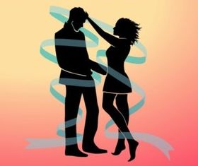 Dancing Man and Woman Illustration vector