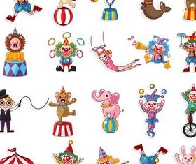 Circus Artists cartoon vector material