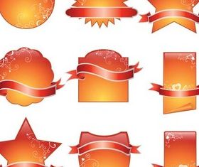 Glass Orange Labels vector