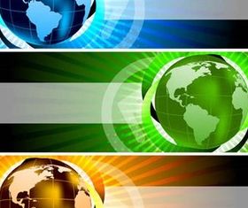 Globes Banners vector graphics