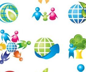 3D Colorful People Icons art vector