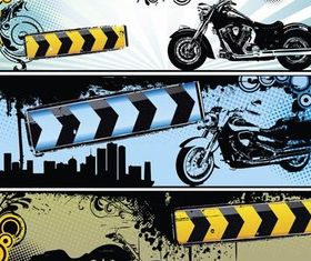 Grunge Moto Banners set vector
