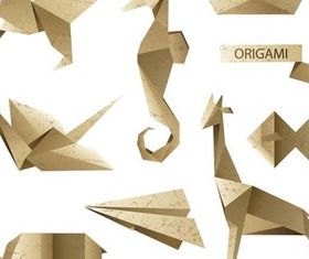 Cute Animals Origami Vector shiny