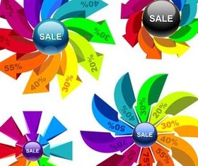 Colorful Arrows Labels Vector