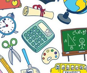 Objects School supplies design vector 02 free download