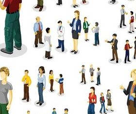 Color Different People Vector set