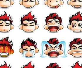 Different Funny Faces vectors graphics