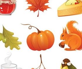 Autumn Style Icons vector