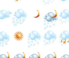 Stylish Weather Icons vectors graphics