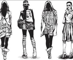 Pretty Nice girls free vector