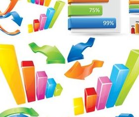 Color 3D Arrows creative vector