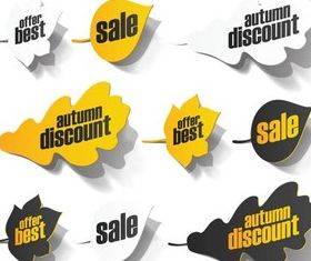 Autumn Discount Labels Vector
