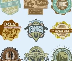 Vintage T-Shirt Labels design vectors
