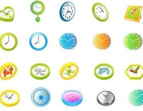 DIfferent Colored Clock vector