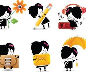 Emo Style Girls Vector
