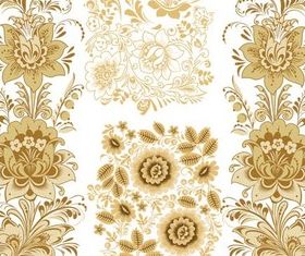 Flowers Color Ornaments vector set