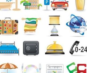 Hotel Color Icons vector