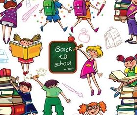 Cartoon Schoolkids Vector