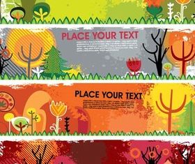 Grunge Nature Banners Vector set vector