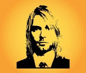 Kurt Cobain set vector