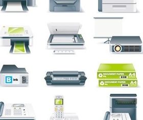 Printer fax telephone design vector