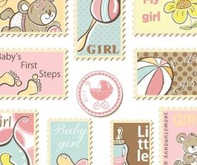 baby stamps graphic vector