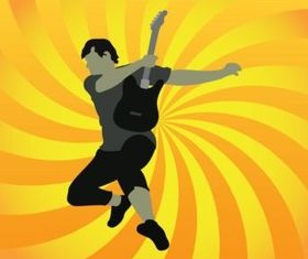 Jumping Guitar Player vector