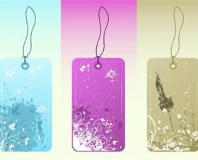 Flower Labels shiny vector