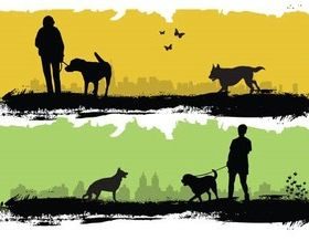 Color Banners with People vector