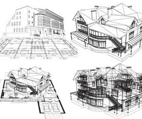 Architectural objects design vector