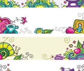 Cartoon Banners graphic design vector