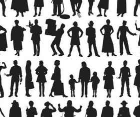 Silhouettes people vector material