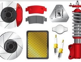 Car parts free set vector