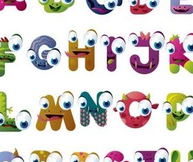 Funny Creative Alphabet Vector
