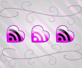 Love RSS Feed Vector Icons