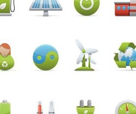 Different Ecology Icons vectors graphic