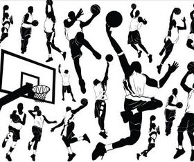 Basketball players free vector material