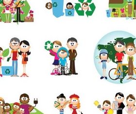 Cute Cartoon People vector