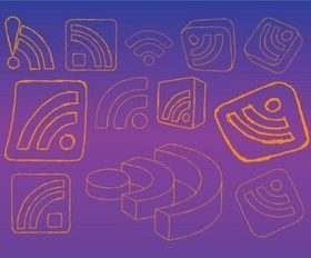 RSS Feed Logo Graphics shiny vector