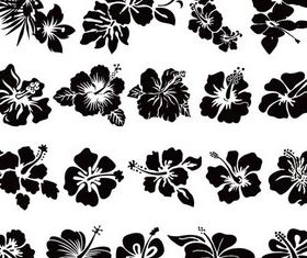 Flowers Black Templates vector