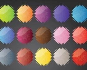 Flower Star Buttons vector material