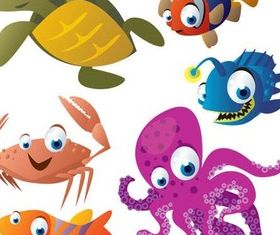Cartoon Marine Animals vector