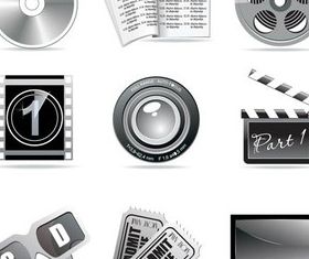Stylish Cinem Icons vector