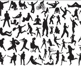 Silhouettes various people vector