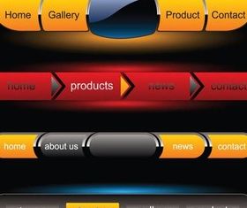 Color Web Buttons free set vector