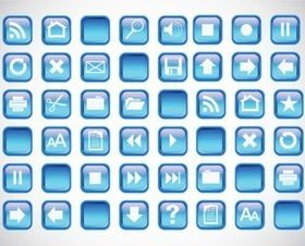 Blue Icons Buttons vector